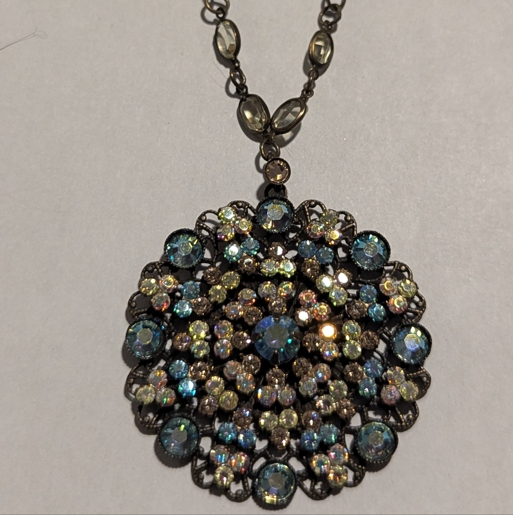 Sorrelli Blue and Gold Crystal Necklace